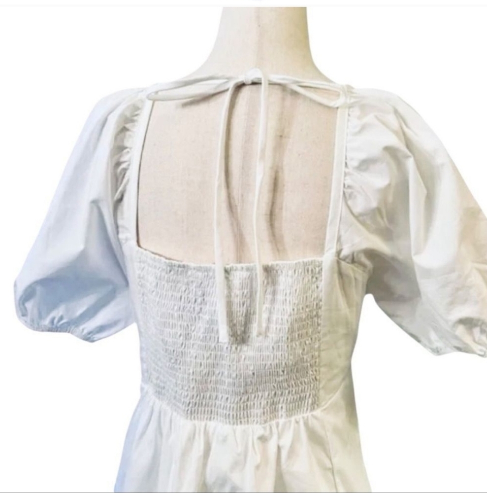 NWT Draper James Magnolia White Cotton Puff Sleeve Square Neck Dress Size XL - Picture 6 of 6
